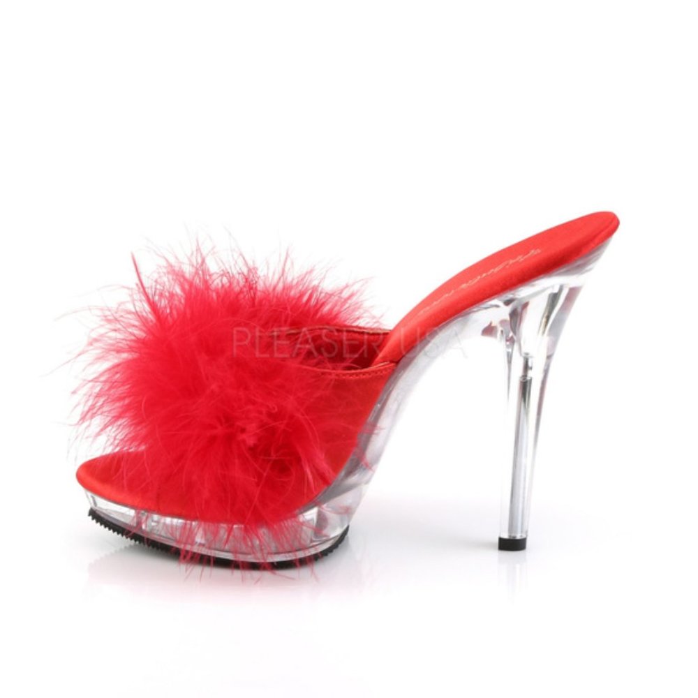 Marabou Platform Pleaser High Heel Shoes